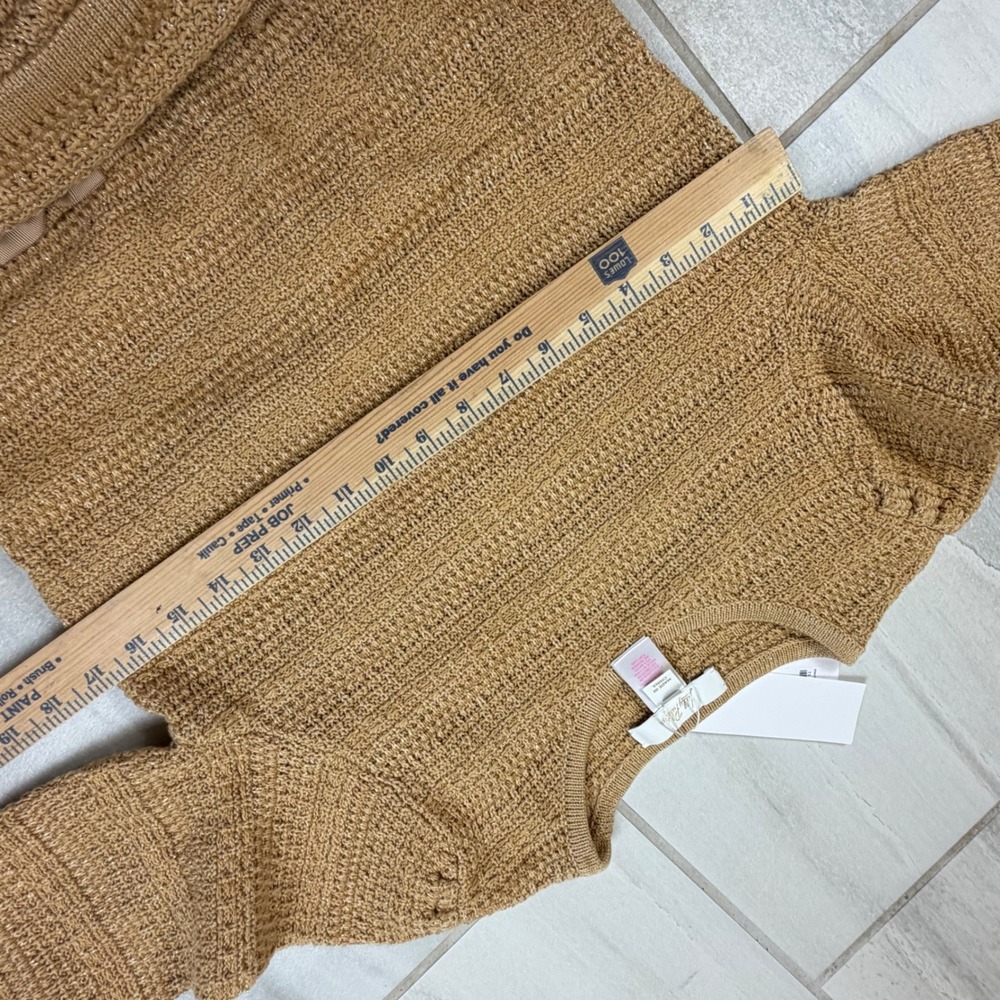 Lilly Pulitzer Rhys Sweater Dress Rattan Metallic Marl Tan Bow Pocket 020489 M - Picture 5 of 10